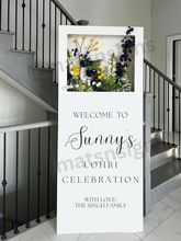 Load image into Gallery viewer, Custom Wording 6ft Flower Box Event Sign *Rental (Birthday/Lohri/Wedding/Sukhmani)