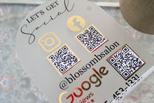 Load image into Gallery viewer, Business Social Media Sign | QR code | Acrylic Sign - Mats and Signs For You