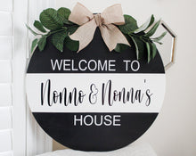 Load image into Gallery viewer, CUSTOMIZE YOUR OWN Welcome Hanging Wreath (Nonno and Nonna) - Mats and Signs For You