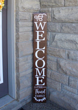 Load image into Gallery viewer, Ek Onkar Welcome with Last Name Wood Sign (Customizable) (Ik Onkar) - Mats and Signs For You