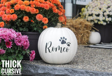 Load image into Gallery viewer, Personalized White Pumpkin (Fake) ANY CUSTOMIZATION - Mats and Signs For You