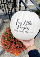 Load image into Gallery viewer, Personalized White Pumpkin (Fake) ANY CUSTOMIZATION - Mats and Signs For You