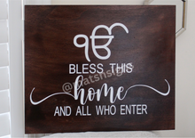 Load image into Gallery viewer, Ek Onkar Bless This Home Hanging Wood Sign (Ik Onkar) - Mats and Signs For You