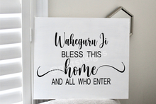 Load image into Gallery viewer, Waheguru Ji Bless This Home Hanging Wood Sign - Mats and Signs For You