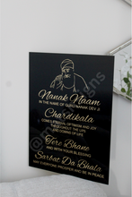 Load image into Gallery viewer, Nanak Naam Chardikala Acrylic Sign / Guru Nanak Dev Ji