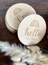 Load image into Gallery viewer, Wood Baby Milestone Discs (set of 14) - Mats and Signs For You