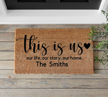 Load image into Gallery viewer, This Is Us Family Name Doormat - Mats and Signs For You