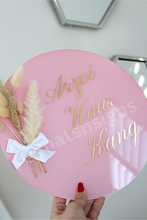 Load image into Gallery viewer, Baby (BOY/GIRL) Name/Announcement/ Business Circle Acrylic Sign (Customizable)