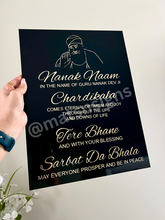 Load image into Gallery viewer, Nanak Naam Chardikala Acrylic Sign / Guru Nanak Dev Ji