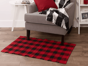 Black & Red Buffalo Rug *INDOOR OR OUTDOOR* - Mats and Signs For You