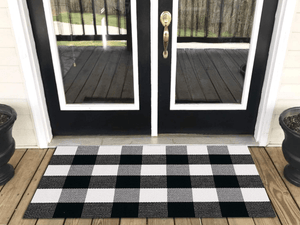 Black & White Buffalo Rug *Indoor or Outdoor* - Mats and Signs For You