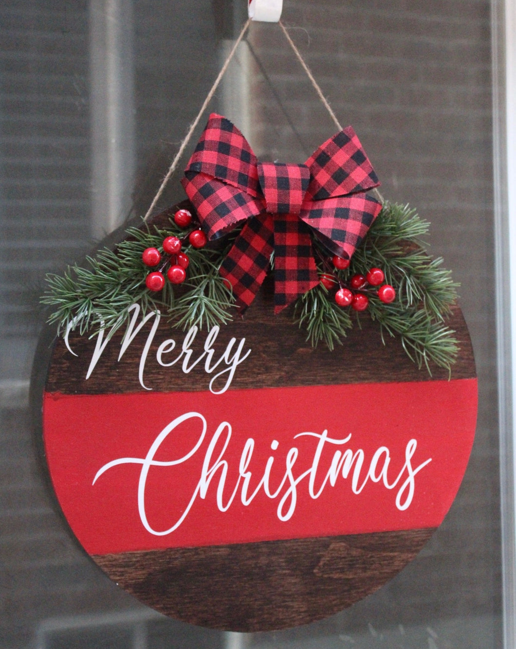 Merry Christmas Circle Hanging Wreath - Mats and Signs For You