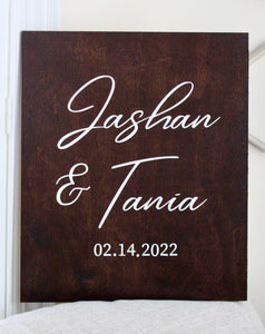 Couple Name Hanging Wood Sign (Wedding/Home/Event Sign) - Mats and Signs For You