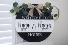 Load image into Gallery viewer, CUSTOMIZE YOUR OWN Welcome Hanging Wreath (Nonno and Nonna) - Mats and Signs For You
