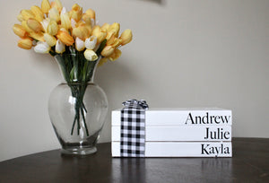 Personalized Wooden Book Stack/ Farmhouse Decor - Mats and Signs For You