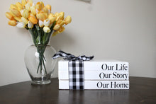 Load image into Gallery viewer, Personalized Wooden Book Stack/ Farmhouse Decor - Mats and Signs For You
