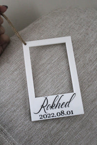 Hanging Polaroid Ornament *Any wording* - Mats and Signs For You