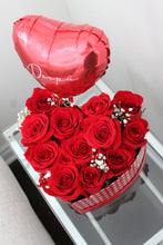 Load image into Gallery viewer, Heart Rose Box with Balloon (Valentines Day) *NO SHIPPING - Mats and Signs For You
