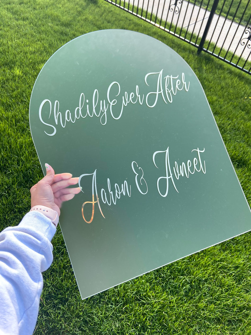 Custom ARCHED Acrylic Sign (Wedding/Event/Birthday Sign) - Mats and Signs For You