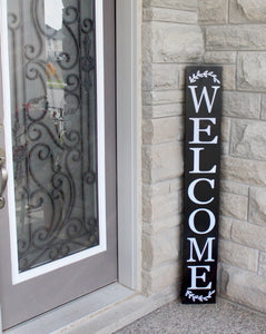 Welcome with Wreath Design Wood Sign - Mats and Signs For You