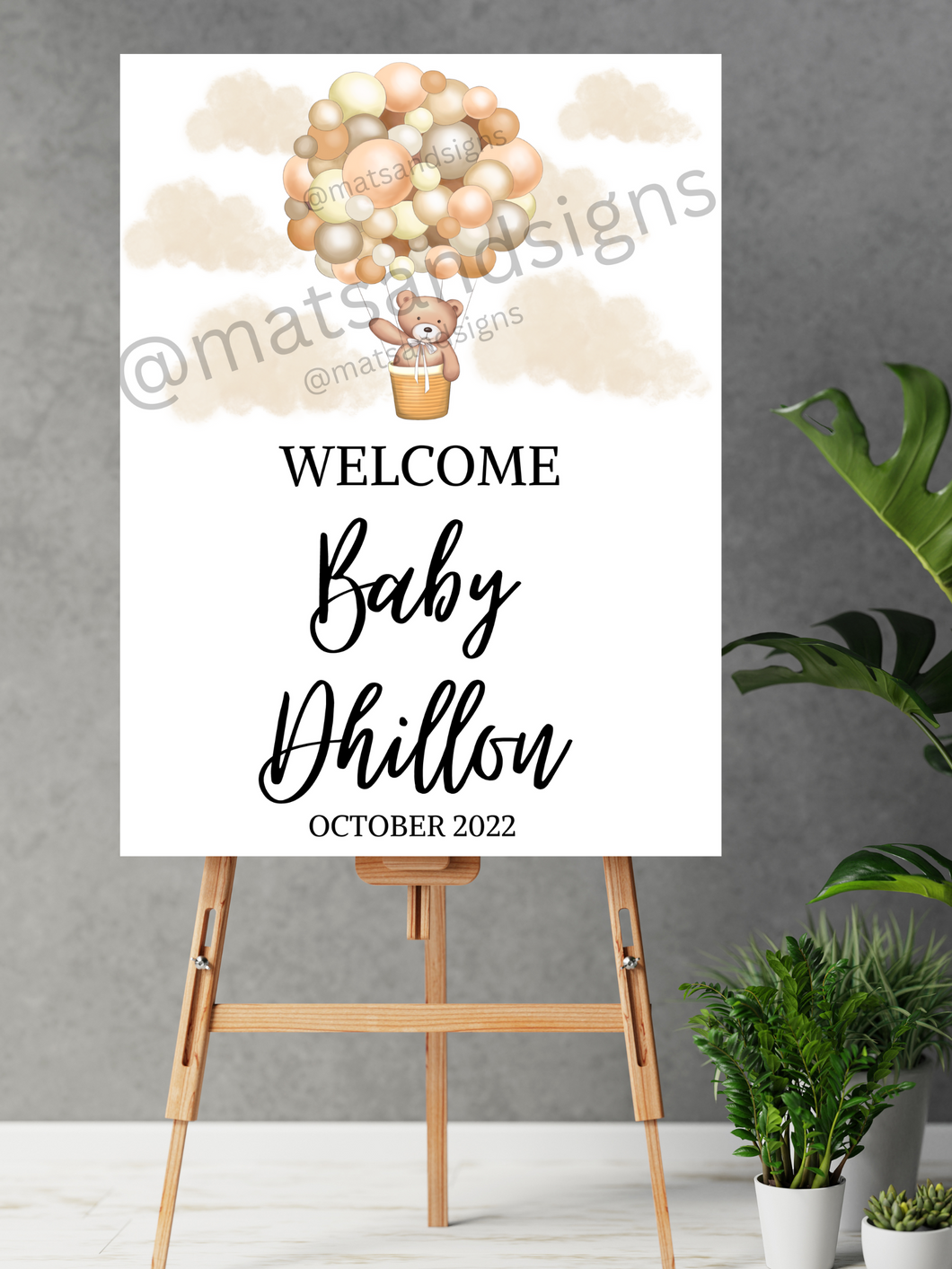 *ANY WORDING* Baby Shower/Birthday/Event Sign (Digital/Foam Board) - Mats and Signs For You