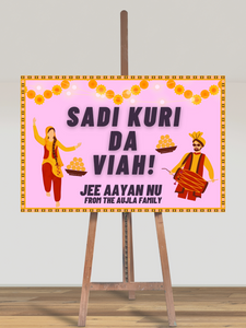 *ANY WORDING* Sadi Kuri Da Viah Wedding Sign (Digital/Foam Board) - Mats and Signs For You