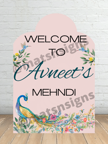 *ANY WORDING* Arched Wedding Mehndi Jago Maiyan Sangeet Sign (Digital/Foam Board) Jaggo - Mats and Signs For You