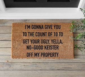 Home Alone I'm Going to Give You to the Count of 10 Christmas Holiday Doormat - Mats and Signs For You