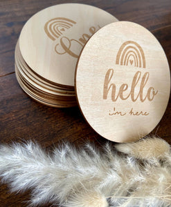 Wood Baby Milestone Discs (set of 14) - Mats and Signs For You