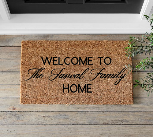 Fancy Customized (Your Last Name) Doormat - Mats and Signs For You
