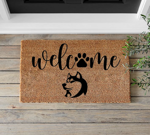 Welcome (with Dog silhoutte) - Mats and Signs For You