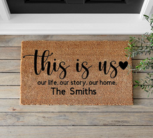 Load image into Gallery viewer, This Is Us Family Name Doormat - Mats and Signs For You
