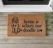 Load image into Gallery viewer, Home is Where our *Breed* Is (Dog/Doodle/Any Pet/Labradoodle) Doormat - Mats and Signs For You
