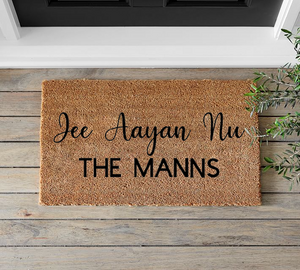 Jee Aayan Nu (English) Family Doormat - Mats and Signs For You