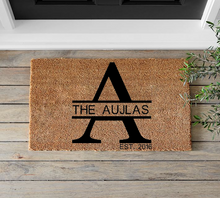 Load image into Gallery viewer, Monogram Family Doormat - Mats and Signs For You
