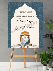Anand Karaj Wedding Sign (Digital/Foam Board) - Mats and Signs For You