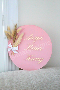 Baby (BOY/GIRL) Name/Announcement/ Business Circle Acrylic Sign (Customizable)
