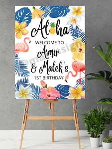 *ANY WORDING*Tropical Themed Event Sign (Digital/Foam Board) - Mats and Signs For You