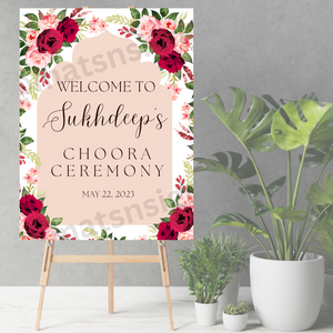 *ANY WORDING*  Event Floral Sign (Foam Board) Maiyan Jago Wedding Baby